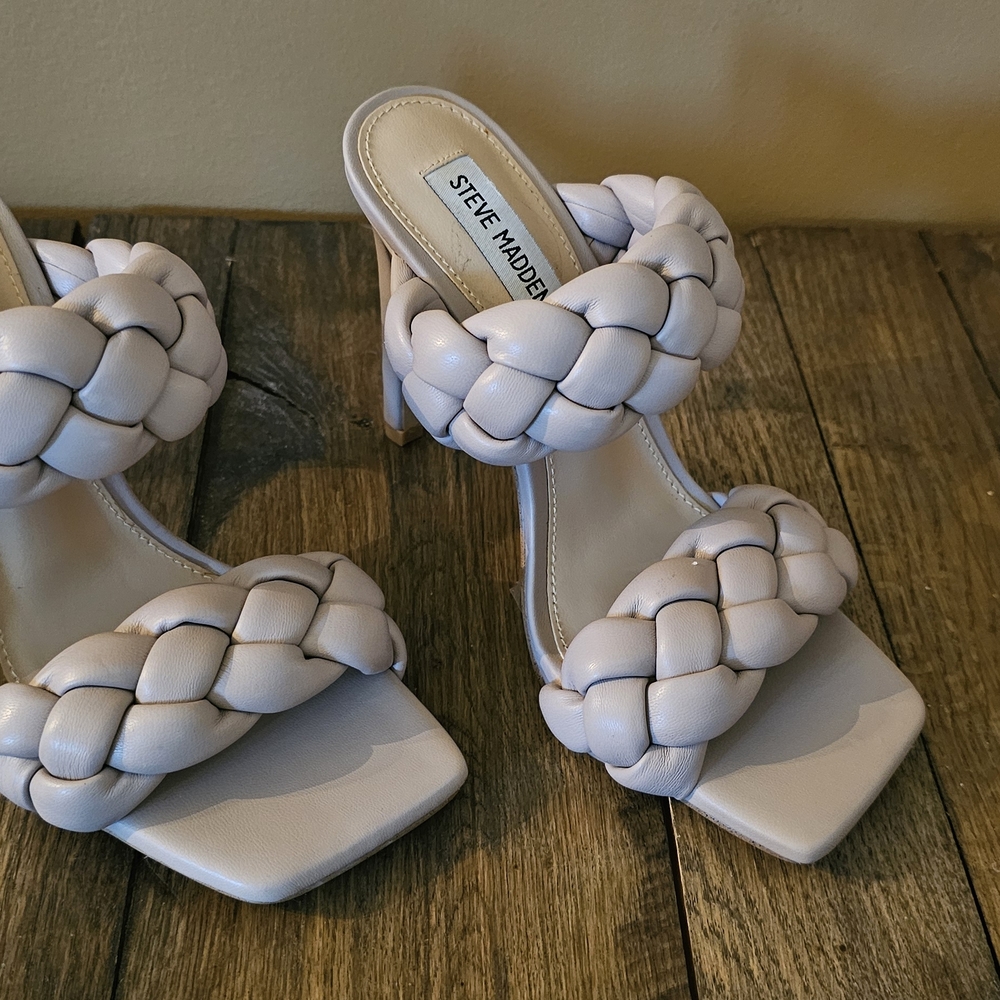 Steve Madden Cream Braided Heels Modern Chic